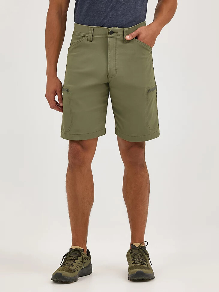 pantaloncini cargo all terrain da uomo color oliva polveroso