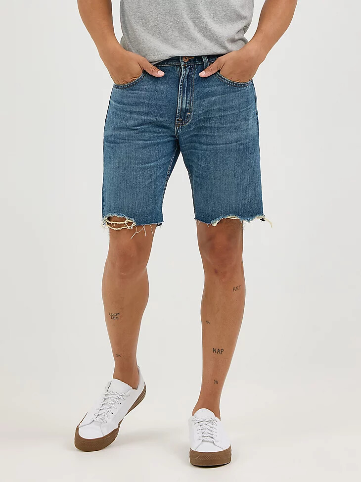 pantaloncini da uomo in denim tagliati oakes