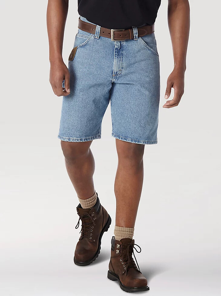 pantaloncini da carpentiere wrangler riggs workwear vintage indigo